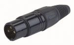 Black Body 3 Pin XLR Line Plug Metal