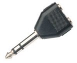 6.35mm Stereo Plug - 2 x 3.5mm Stereo Sockets