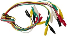 Coloured leads with insulated coloured crocodile clips
