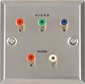 Single Gang RGB/Audio 5 x Phono Sockets, Wall Plate