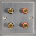 Steel Speaker Wall Plate (4 x 4mm Binding Posts)