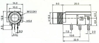 PCB stereo socket