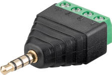 3.5mm 4-Pole Jack Plug with Screw Terminals