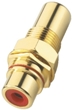 Gold Plated Bulkhead RCA Socket - Red