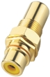 Gold Plated Bulkhead RCA Socket - Yellow