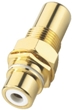 Gold Plated Bulkhead RCA Socket - White