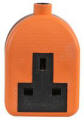 1 Gang Trailing Socket Orange/ Black