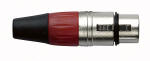 3 Pin XLR Line Socket Red Metal