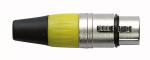 3 Pin XLR Line Socket Yellow Metal