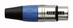 3 Pin XLR Line Socket Blue Metal