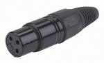 Black Body3 Pin XLR Line Socket Metal