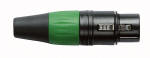 Black Body 3 Pin XLR Line Socket Green Metal