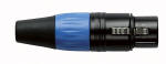 Black Body 3 Pin XLR Line Socket Blue Metal