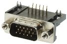 15 Way High Density D Plug (Male) - PCB 90
