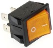 15A DPST Rocker Switch, Amber Neon