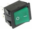 15A DPST Rocker Switch, Green Neon