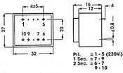 Line Drawing of Transformer Connections