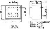 Line Drawing of Transformer Connections