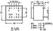 Line Drawing of Transformer Connections