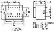 Line Drawing of Transformer Connections