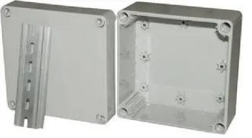 ABS Enclosure with DIN rail, Grey Lid