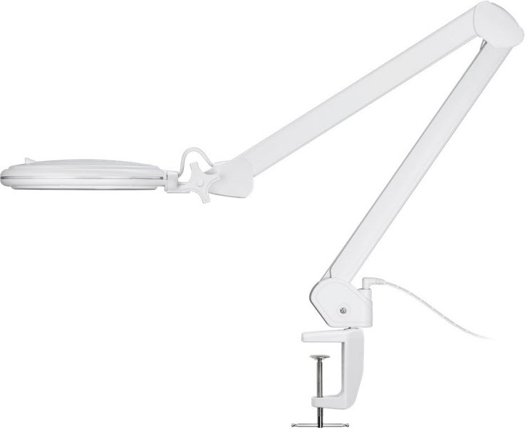 Desk mount magnifying shop glass