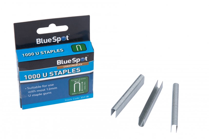 BlueSpot 12mm U Shaped Cable Staples (Box of 1000)