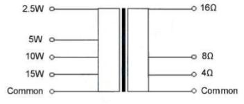 100V Line To 8/16 Ohm Transformer - Speaker Matching Transformer, 50x42x40mm